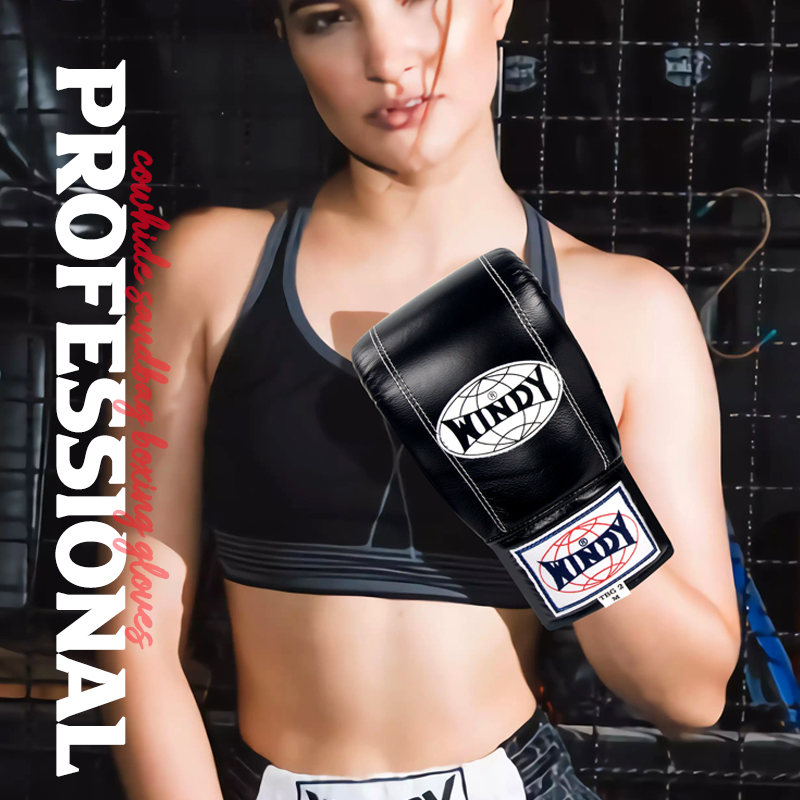 泰国WINDY男女搏击牛皮专业进口比赛沙袋拳套散打手套拳击训练 - 图0