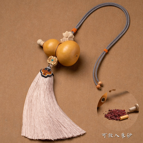 天然葫芦挂件门对门家居大门玄关卧室复古流苏莲花中国结挂饰平安 - 图2