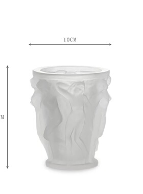 中古风格磨砂冰桶美女浮雕琉璃花瓶样板房南洋风插花欧式软装摆件