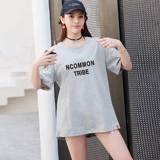 Tide, хлопковая летняя футболка с коротким рукавом для отдыха, свободный крой, в корейском стиле, яркий броский стиль