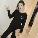 Осенняя хлопковая толстовка, комплект, тонкий лонгслив для школьников, в корейском стиле, коллекция 2023, оверсайз