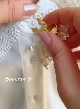 Ins博主同款珍珠流苏手工珠花衬衫针织衫免缝可拆换纽扣袖扣领扣