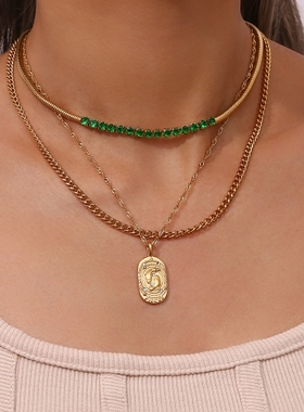 欧洲小众希腊神话复古12十二星座浮雕氛围感叠戴项链闺蜜情侣礼物