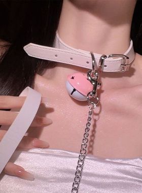 铃铛猫咪项圈情侣cos牵引绳项链