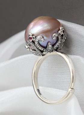 纯银戒指个性夸张食指复古大气