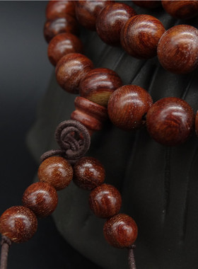 天然文玩绿檀男女款佛珠手链