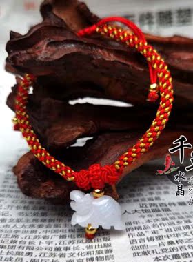 2026年属虎珠光幻金随身吉祥物天然翡翠玉生肖虎手链