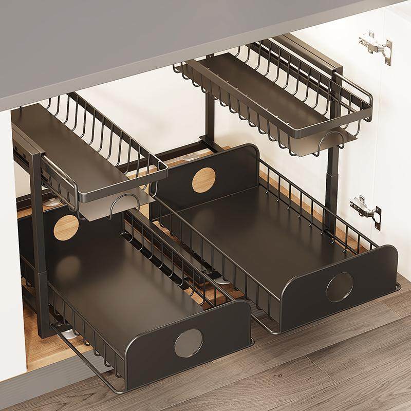 厨房下水槽置物架调料抽拉式水池边多功能收纳架橱柜内拉篮分层架,淘宝优惠券,粉丝福利购,淘宝优惠卷