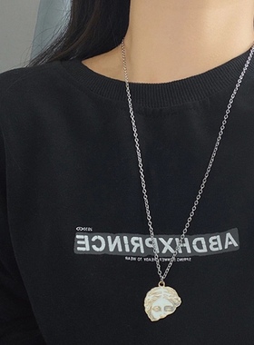 KANZAO维纳斯毛衣卫衣钛钢项链男女小众高端百搭饰品不掉色嘻哈