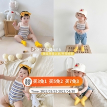 Baby Harnesses Vest Summer Care Belly Korean version Stripes net red Baby Bag Fart Clothes Slim pure cotton stretch Harvest