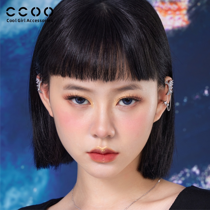 CCOO设计师2024新款星月闪闪耳夹女无耳洞耳骨夹气质高级耳环耳饰 - 图0