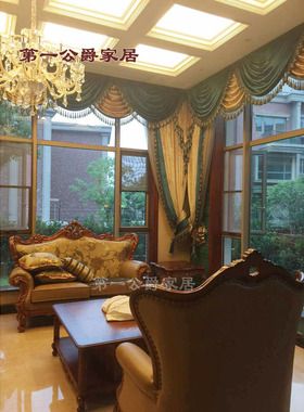 欧式美式古典实木床别墅家具FF96沙发皮真加布 大方几休闲椅