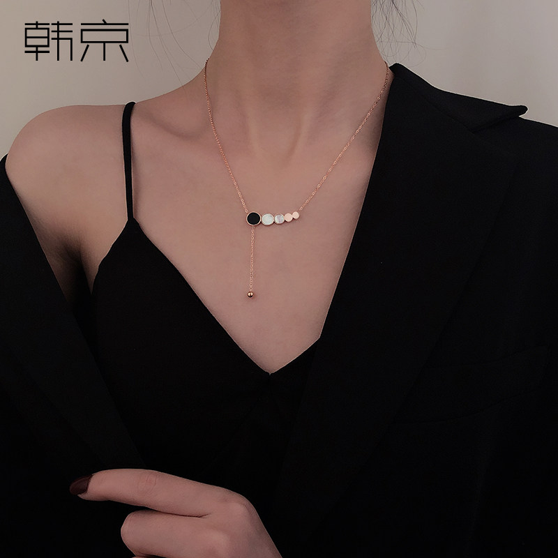 韩京贝壳女韩版潮人吊坠ins锁骨链 韩京饰品项链