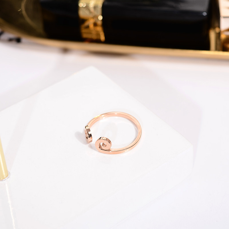 韩京韩版钛钢镀18k玫瑰金戒指 韩京饰品戒指/指环