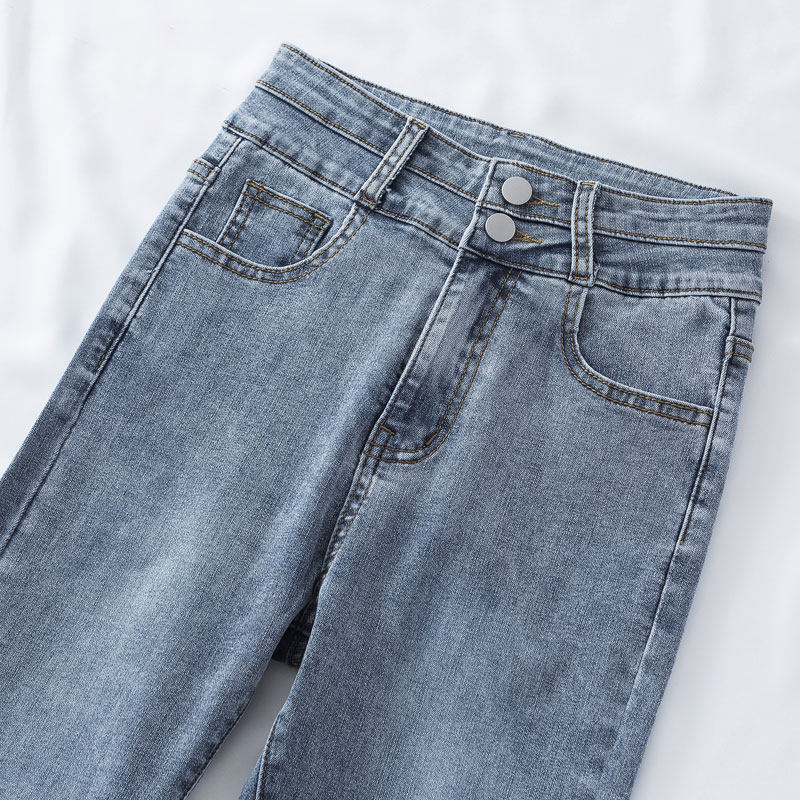 高腰夏季修身小脚小个子显瘦牛仔裤 千尚伊嘉牛仔裤