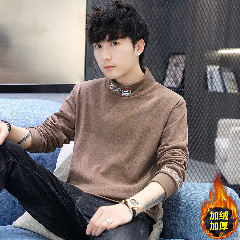 德绒长袖t恤秋冬季加绒加厚卫衣 外叁T恤