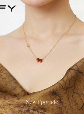 红色小马项链女款高级感轻奢小众马上有钱本命年生日礼物女送女友