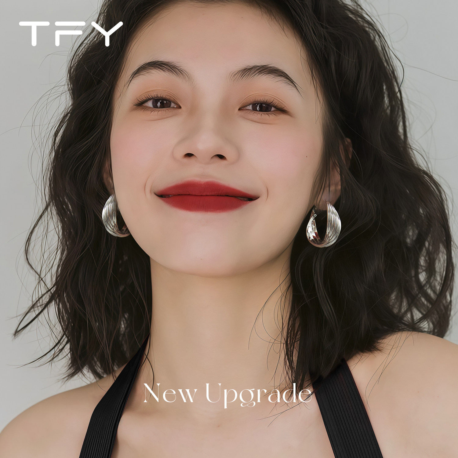 红色复古港风耳环女2026新款爆款高级感大圈圈耳圈方圆脸独特耳饰,淘宝优惠券,粉丝福利购,淘宝优惠卷