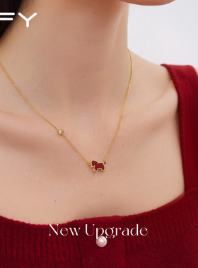 马上有钱红色小马项链女款