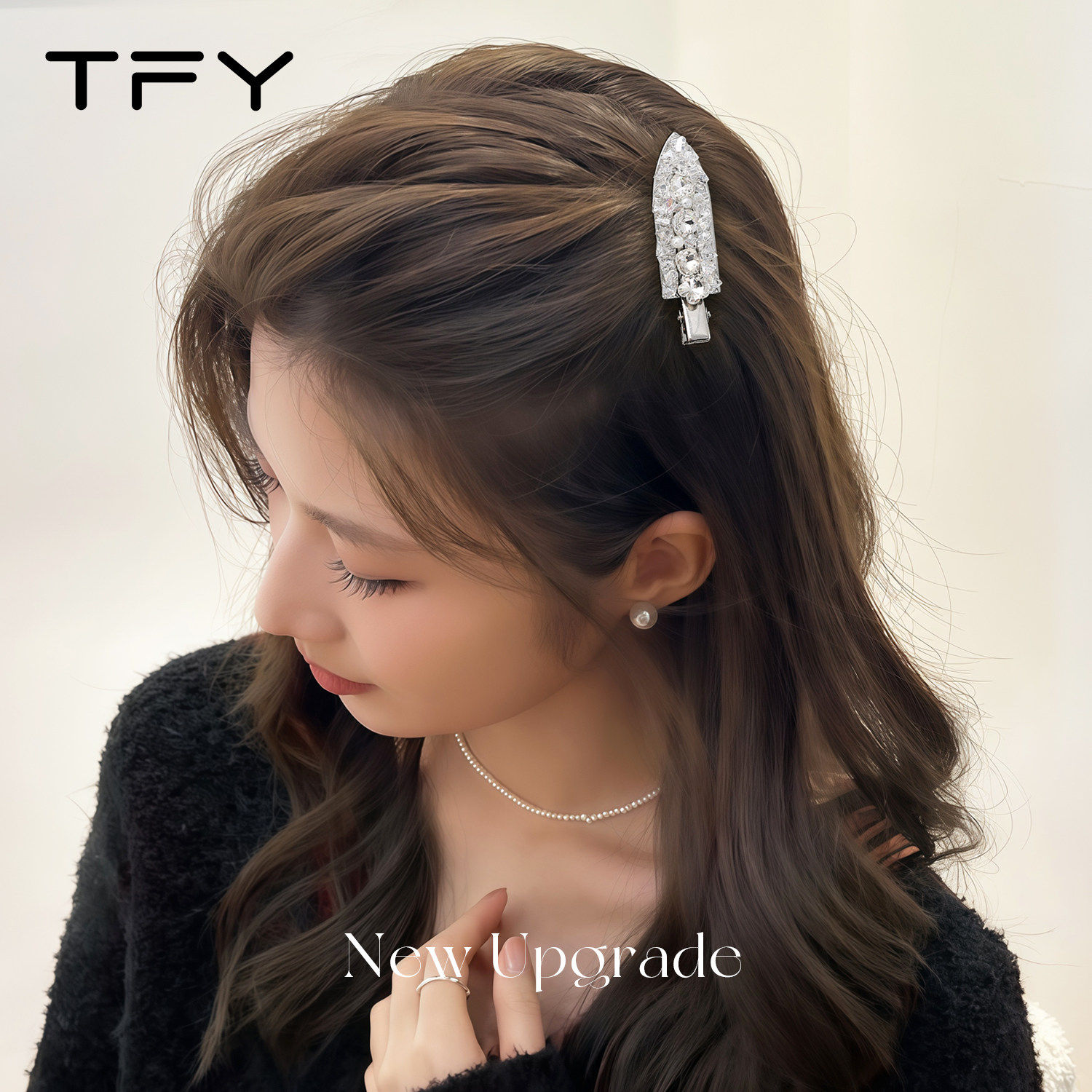水晶鸭嘴侧边夹发夹2026新款高端后脑勺刘海前额bb边夹高级感时尚,淘宝优惠券,粉丝福利购,淘宝优惠卷