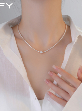 925纯银碎银几两锁骨链