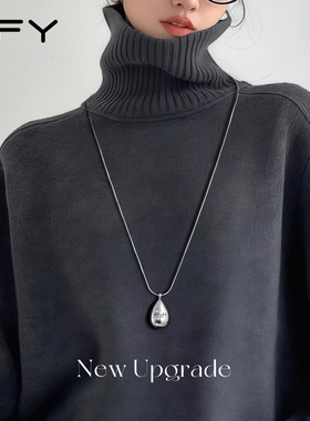 银色水滴毛衣链长款2025新款