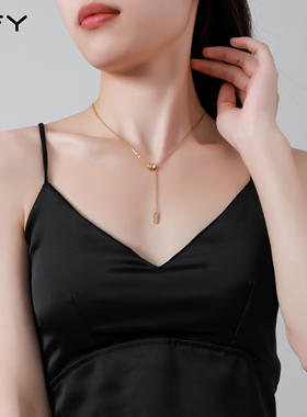 TFY相思豆小吊牌锁骨链