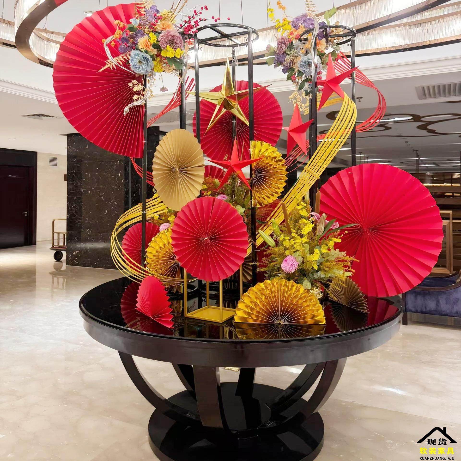 酒店大堂花台新古典大圆桌欧式风水台端景台售楼处大厅展示台花架,淘宝优惠券,粉丝福利购,淘宝优惠卷