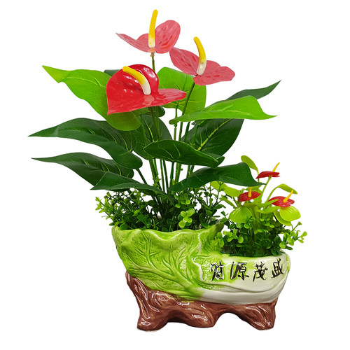 仿真绿植物盆栽塑料仿真花假花摆设家居客厅电视柜茶几装饰品摆件 - 图3