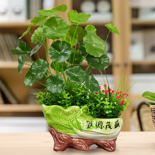 仿真绿植物盆栽塑料仿真花假花摆设家居客厅电视柜茶几装饰品摆件 - 图1