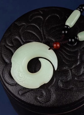 天然和田玉时来运转吊坠百搭玉佩