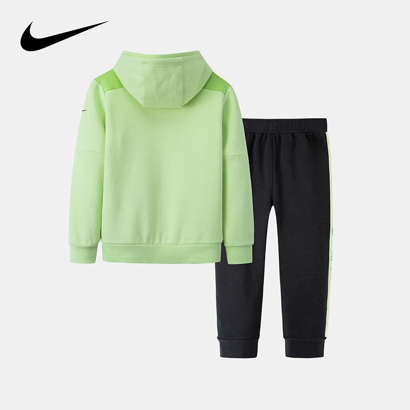 Nike 耐克男女童加绒保暖卫衣套装秋冬连帽卫衣针织长裤2件套