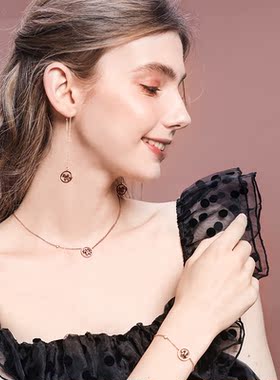 ihush/俏物悄语圆环独角兽锁骨项链女友生日礼物红ins风小众轻奢