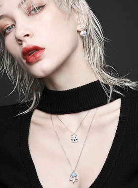 宇航员轻奢小众生日礼物毛衣链