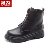 Warrior, Martens, флисовые демисезонные универсальные короткие сапоги в английском стиле, ботинки, коллекция 2021, в британском стиле, популярно в интернете