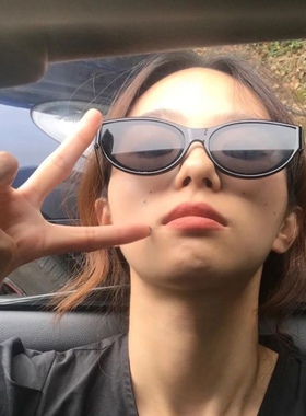 网红同款猫眼嘻哈复古防紫外线太阳眼镜欧美酷街拍黑框墨镜时尚女