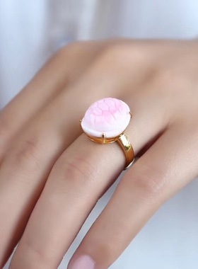 珠宝女皇贝唯美风镀厚金戒指