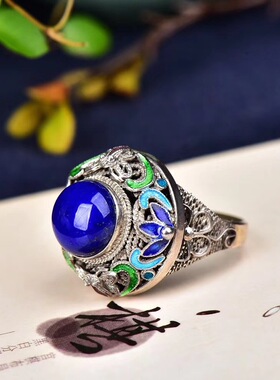 天然纯银活口戒指