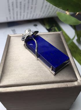 珠宝青金石方牌温柔风吊坠