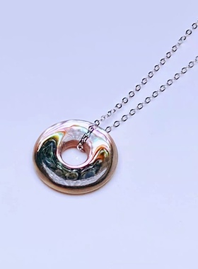 东海水晶鲍鱼贝银18寸女如意平安时尚