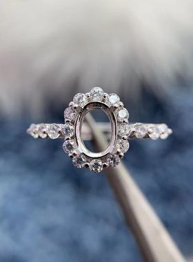 S925银戒指空托气质轻奢高级百搭