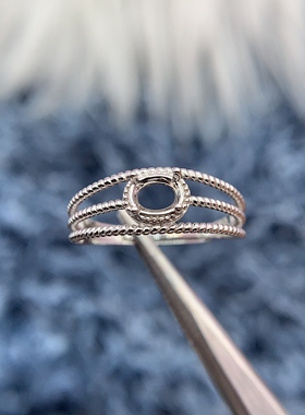 S925银戒指空托时尚气质轻奢百搭