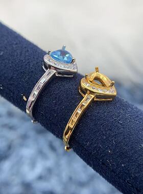 S925银戒指空托小众精致气质高级