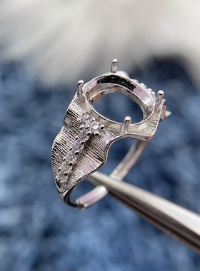 S925银戒指空托气质时尚轻奢高级