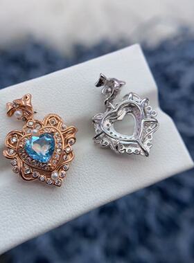 S925银吊坠空托气质轻奢高级华丽