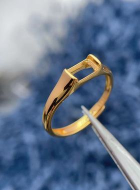 中性男女戒指空托S925纯银饰品