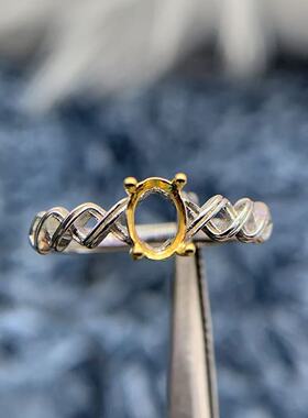 S925银戒指空托精致时尚高级百搭