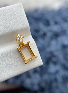 S925银吊坠空托气质高级简单百搭