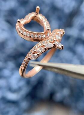 S925银托工厂戒子空托8*8mm精工