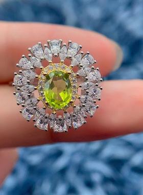 精工S925银镀双色进5*7mm橄榄石